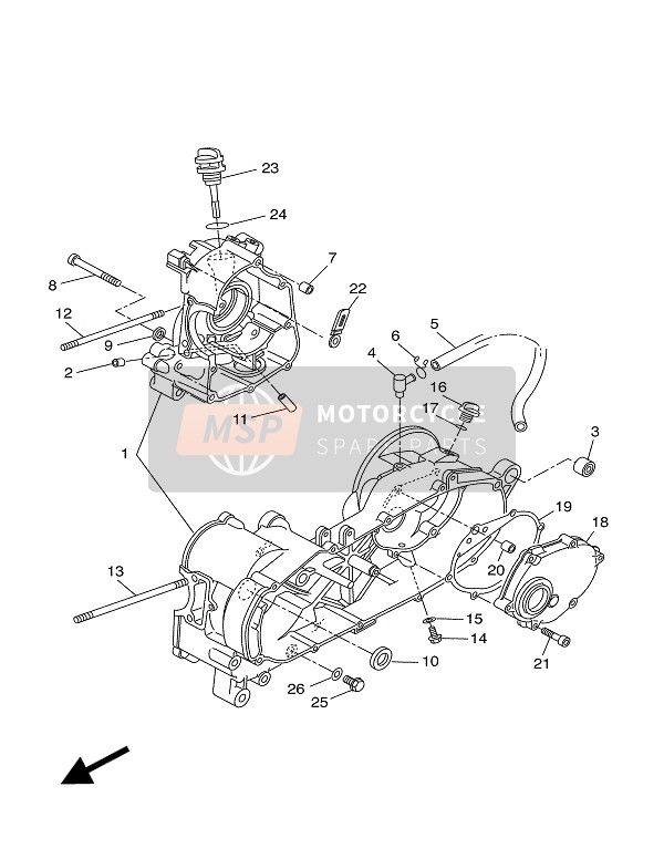 Yamaha XQ150 MAXSTER 2001 Carter pour un 2001 Yamaha XQ150 MAXSTER